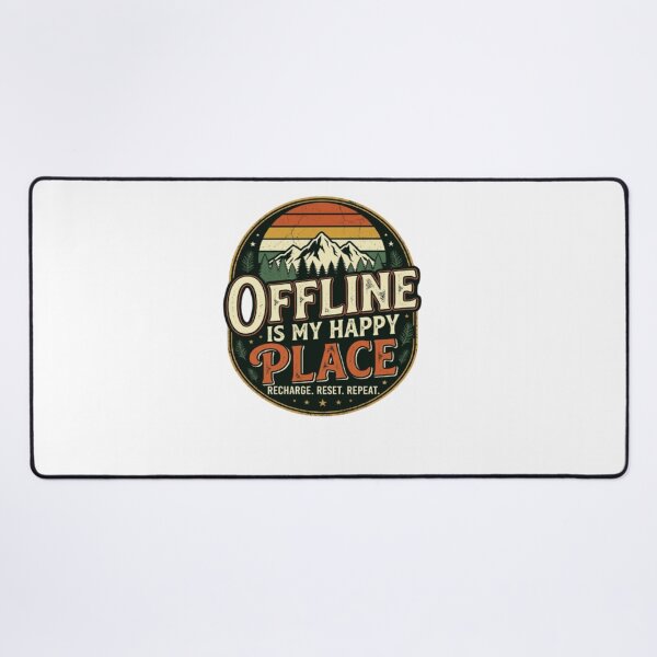 Item preview, Offline Is My Happy Place Vintage Camping Nature Retro Adventure T-Shirt designed and sold by Artbysarmina.