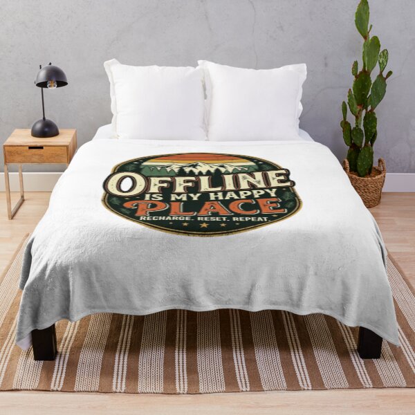 Item preview, Offline Is My Happy Place Vintage Camping Nature Retro Adventure T-Shirt designed and sold by Artbysarmina.