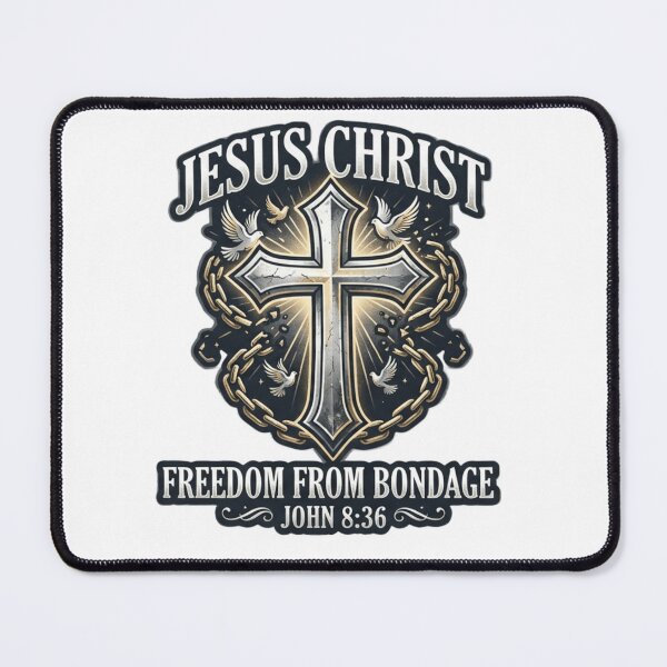 Item preview, Jesus Christ Faith Cross Broken Chains - Freedom from Bondage - John 8:36 Christian T-Shirt designed and sold by graceformen.
