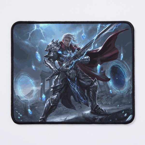 Item preview, Epic Thunder Knight with Electric Greatsword and Magical Portals Fantasy Art designed and sold by Nereovalera64.