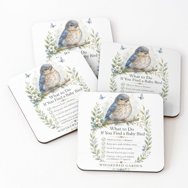Item preview, What to Do If You Find a Baby Bird | Eastern Bluebird Wildlife Guide designed and sold by Whiskered Garden Studio.