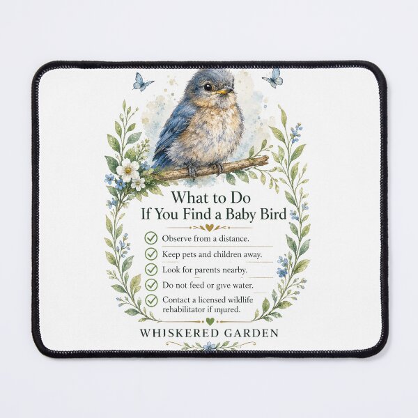 Item preview, What to Do If You Find a Baby Bird | Eastern Bluebird Wildlife Guide designed and sold by Whiskered Garden Studio.