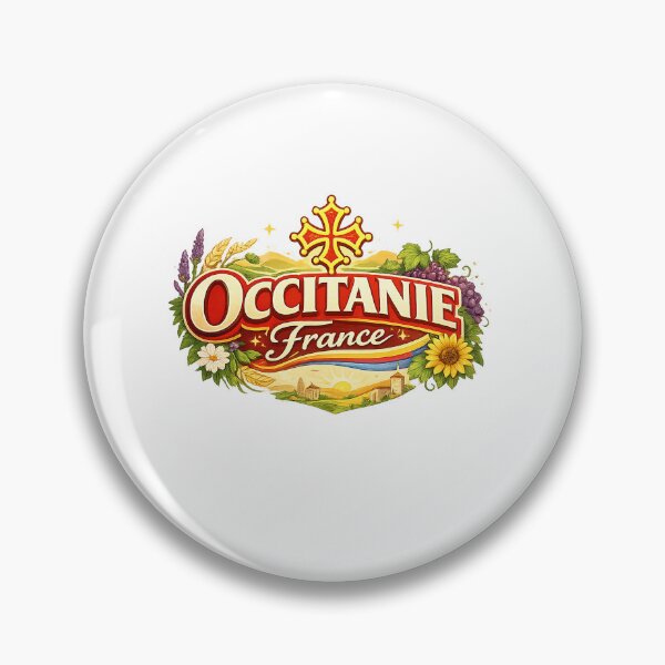 Item preview, Occitanie France Heritage Landscape with Occitan Cross and Vineyards designed and sold by Aryabek.