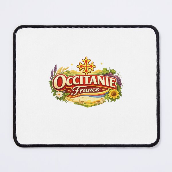 Item preview, Occitanie France Heritage Landscape with Occitan Cross and Vineyards designed and sold by Aryabek.