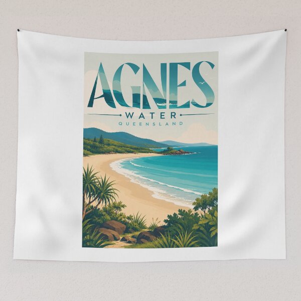 Item preview, Agnes Water Queensland Australia Coral Coast Beach Panorama designed and sold by Aryabek.