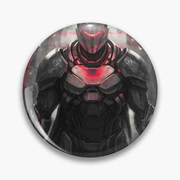 Item preview, Red Cyber Soldier Walking Through a Futuristic Dystopian Megacity designed and sold by Nereovalera64.