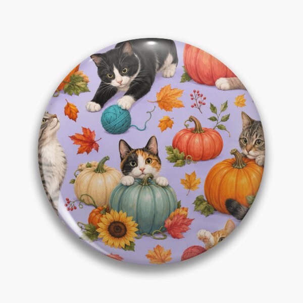 Item preview, Cozy Cats in the Colorful Pumpkin Patch designed and sold by RoPrincess.