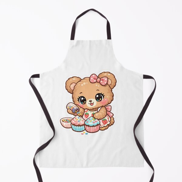Item preview, Tiny Teddy Bear Decorating Cupcakes Sticker | Kawaii Bear Baker | Cute Pastel Dessert Die-Cut Sticker designed and sold by Sidra digital art 8277237.
