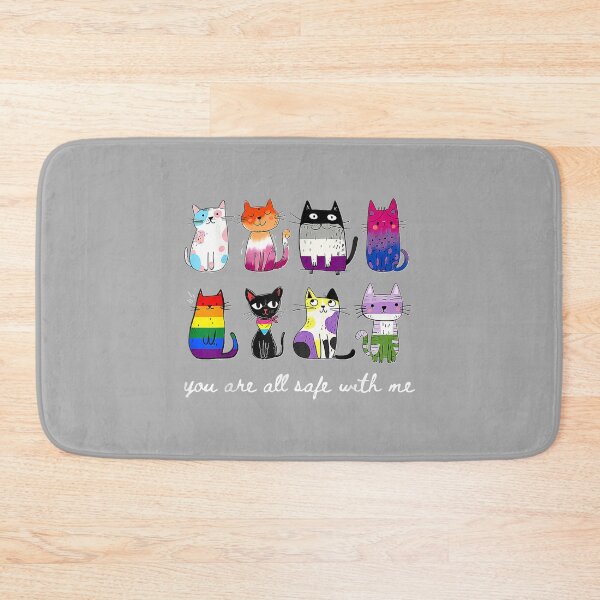 Item preview, You are All Safe with Me Cute Cat Pride Month LGBT Support designed and sold by ArleneRowe.