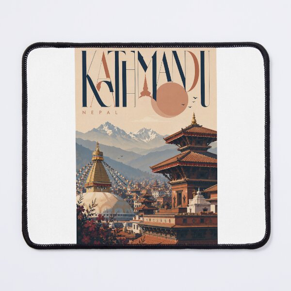 Item preview, Kathmandu Valley with Boudhanath and Himalayan Peaks Nepal designed and sold by Aryabek.