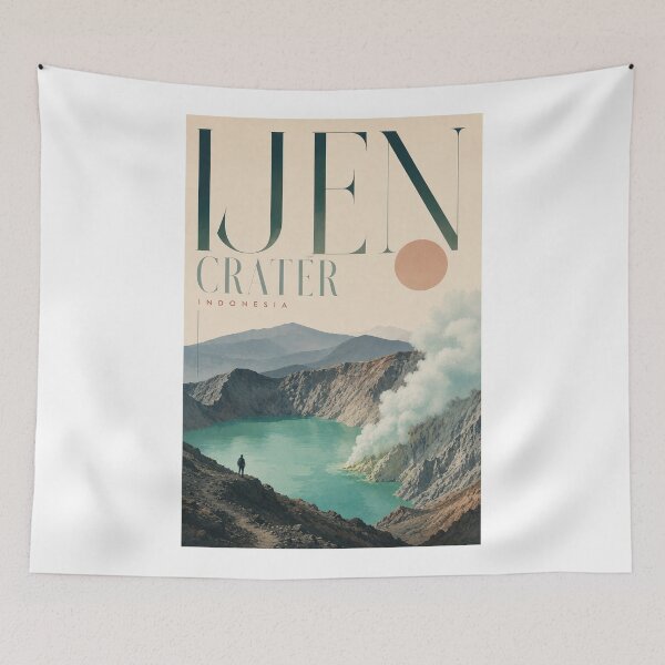 Item preview, Ijen Crater Sulfur Lake and Volcanic Landscape East Java Indonesia designed and sold by Aryabek.