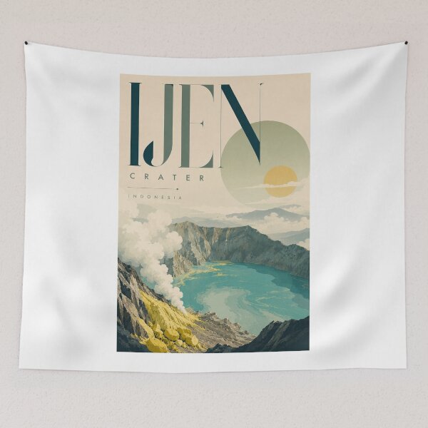 Item preview, Ijen Crater Volcanic Lake and Kawah Ijen Panorama Indonesia designed and sold by Aryabek.