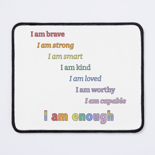 Item preview, I Am Enough Rainbow Affirmation Typography designed and sold by SoftCircuited.