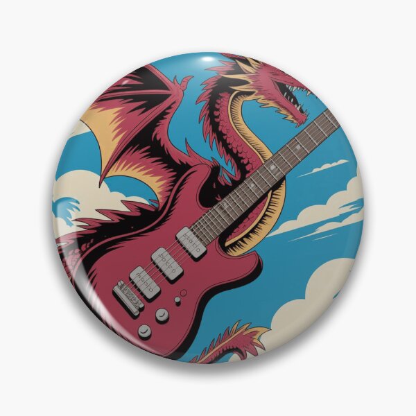 Item preview, Epic Red Dragon Playing Electric Guitar in the Sky Rock Music Fantasy Art designed and sold by RafeTindall86.
