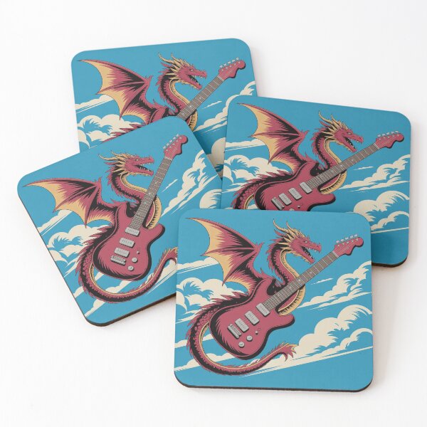 Item preview, Epic Red Dragon Playing Electric Guitar in the Sky Rock Music Fantasy Art designed and sold by RafeTindall86.