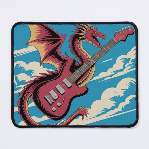 Item preview, Epic Red Dragon Playing Electric Guitar in the Sky Rock Music Fantasy Art designed and sold by RafeTindall86.