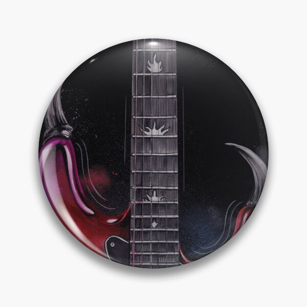 Item preview, Horned Red and Blue Electric Guitar with Dark Rock Watercolor Effects designed and sold by RafeTindall86.