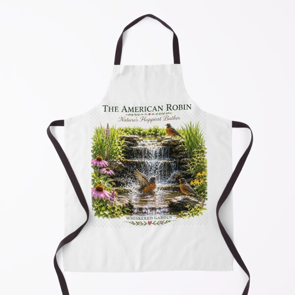 Item preview, The American Robin | Nature's Happiest Bather | Waterfall Wildlife Art designed and sold by Whiskered Garden Studio.