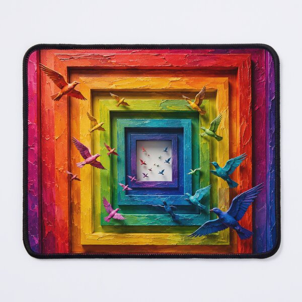 Item preview, Colorful Birds Through a Vibrant Portal designed and sold by ImagineNInk.