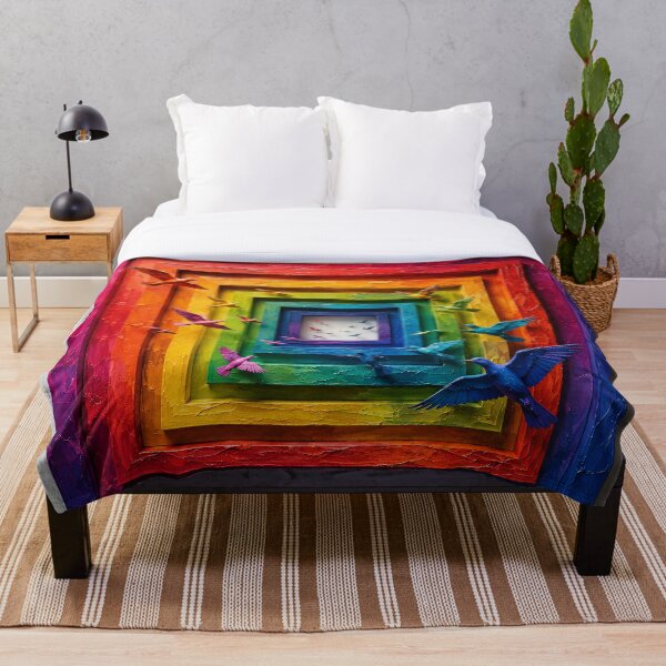 Item preview, Colorful Birds Through a Vibrant Portal designed and sold by ImagineNInk.