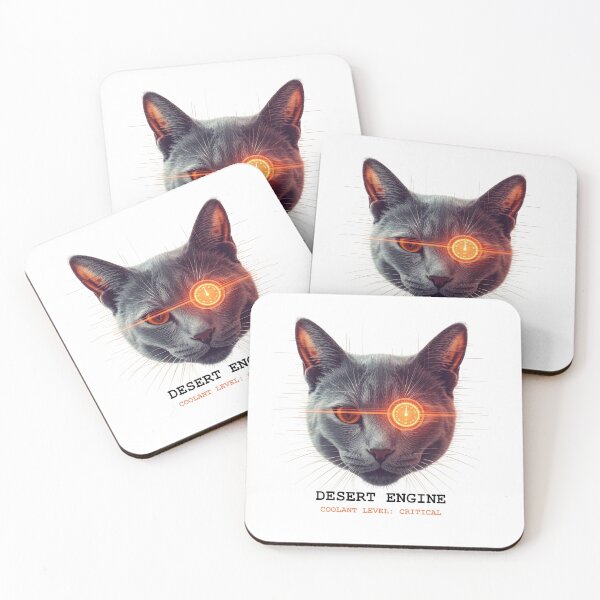 Item preview, Cyberpunk Cat Low Thirst Drive Desert Adapted Vet Tech designed and sold by PurrLab Studio.
