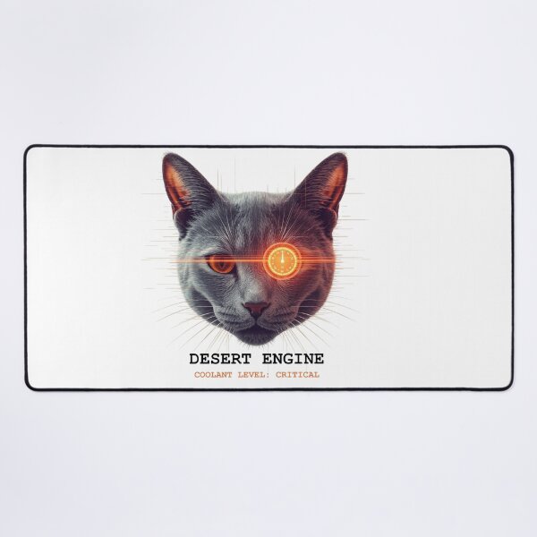 Item preview, Cyberpunk Cat Low Thirst Drive Desert Adapted Vet Tech designed and sold by PurrLab Studio.
