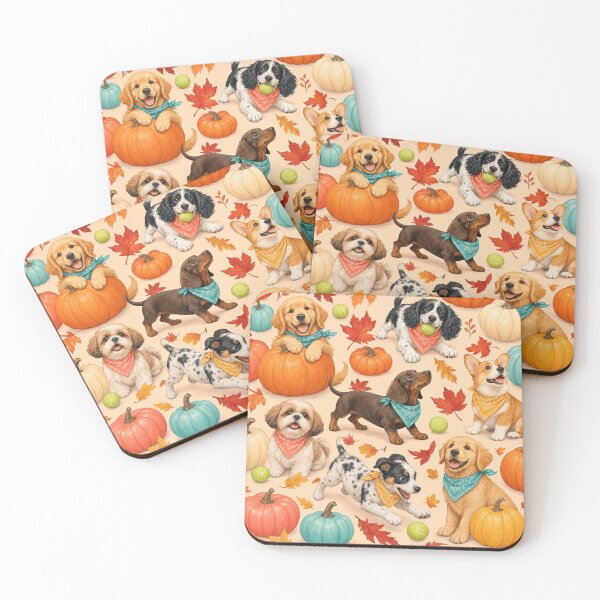 Item preview, Happy Pumpkin Patch Puppies Fall Pattern designed and sold by RoPrincess.