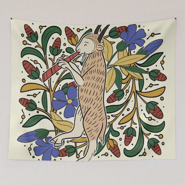 Item preview, Medieval Fantasy Goat Illustration Design designed and sold by MariOyama.