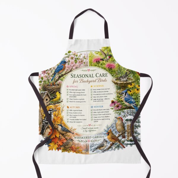 Item preview, Seasonal Care for Backyard Birds | Four Seasons Bird Guide | Wildlife Habitat Art designed and sold by Whiskered Garden Studio.