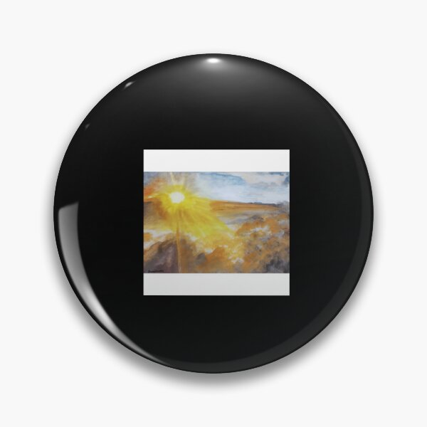 Item preview, Sunrise Over Hills Watercolor Painting designed and sold by Kanimozhis.