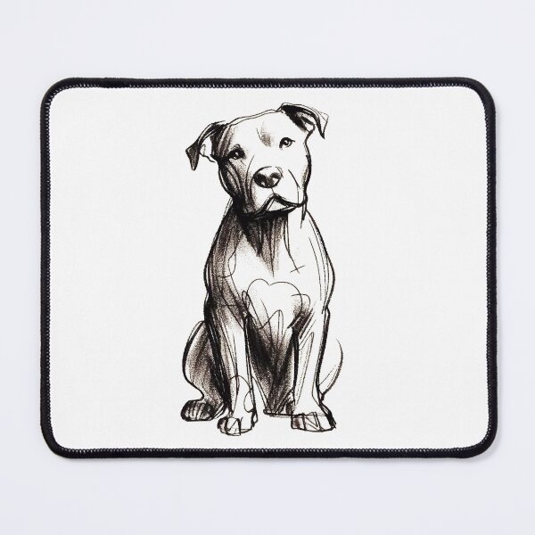 Item preview, White Pit Bull Rescue Dog Charcoal Sketch designed and sold by pixiedustpaint.