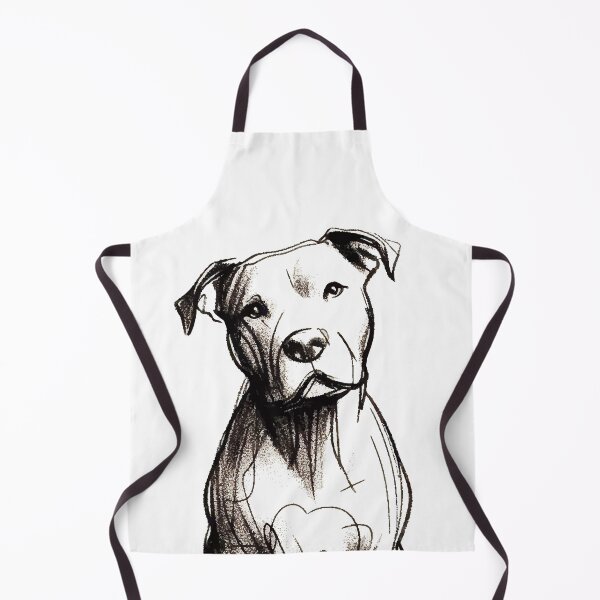 Item preview, White Pit Bull Rescue Dog Charcoal Sketch designed and sold by pixiedustpaint.