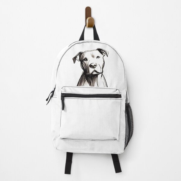 Item preview, White Pit Bull Rescue Dog Charcoal Sketch designed and sold by pixiedustpaint.
