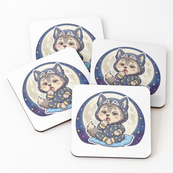 Item preview, Sleepy Werewolf in Pajamas - Tired Cute Wolf designed and sold by cutbeastfactory.