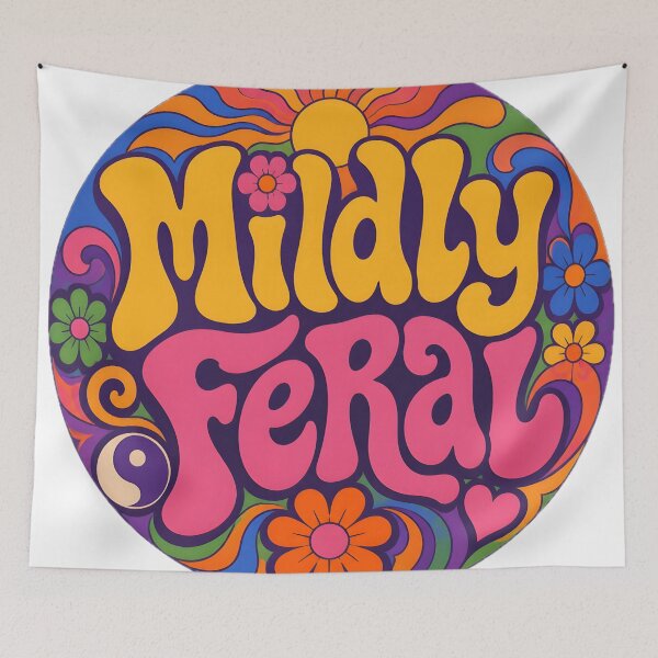 Item preview, Mildly Feral – Retro Psychedelic Design designed and sold by ZombieZooCuties.