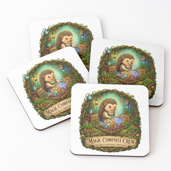 Item preview, Magic Compost Crew | Gardening Hedgehog | Organic Compost | Cottagecore Garden | Worm Composting | Whimsical Vegetable Garden Illustration designed and sold by MrDev.