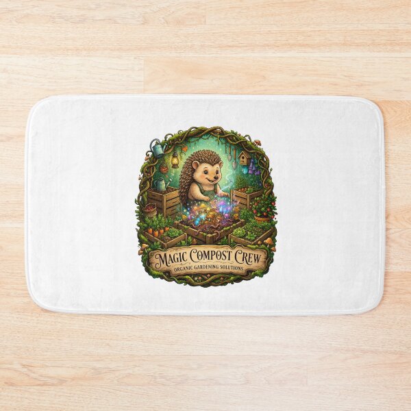Item preview, Magic Compost Crew | Gardening Hedgehog | Organic Compost | Cottagecore Garden | Worm Composting | Whimsical Vegetable Garden Illustration designed and sold by MrDev.