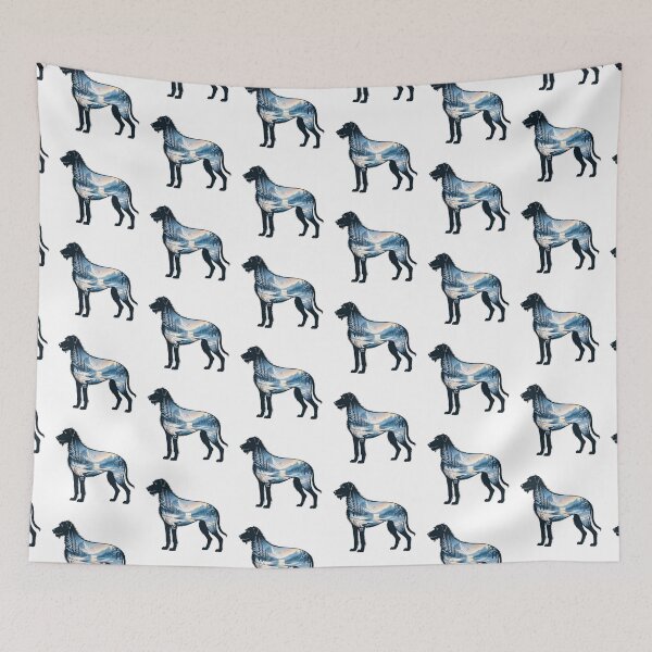 Item preview, Irish Wolfhound Double Exposure Winter Mountain Landscape Silhouette designed and sold by TheAnimalZ00.