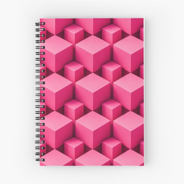 Item preview, Pink 3D Geometric Cubes Pattern designed and sold by ImagineNInk.