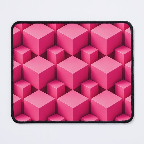 Item preview, Pink 3D Geometric Cubes Pattern designed and sold by ImagineNInk.