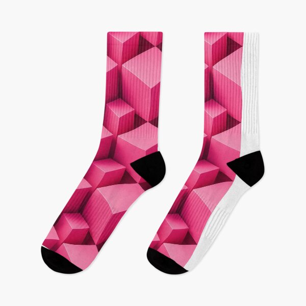 Item preview, Pink 3D Geometric Cubes Pattern designed and sold by ImagineNInk.