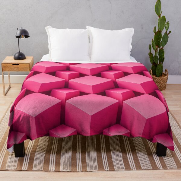 Item preview, Pink 3D Geometric Cubes Pattern designed and sold by ImagineNInk.