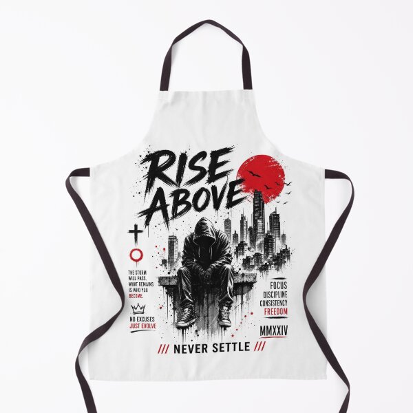 Item preview, Rise Above Urban Motivation Streetwear Typography Graphic with Hooded Figure designed and sold by StormVape.