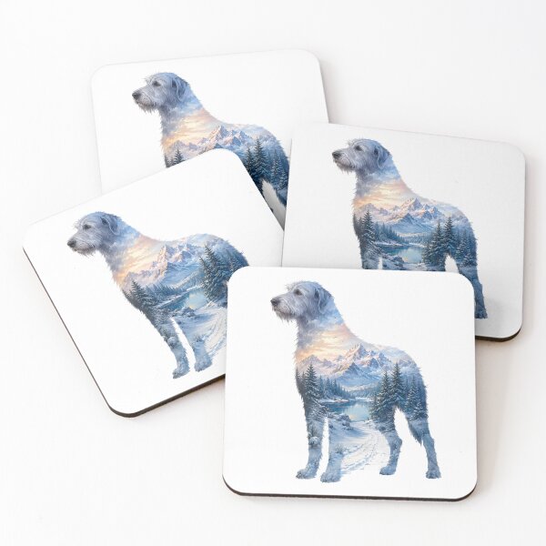 Item preview, Irish Wolfhound Snow Forest Double Exposure Silhouette designed and sold by TheAnimalZ00.