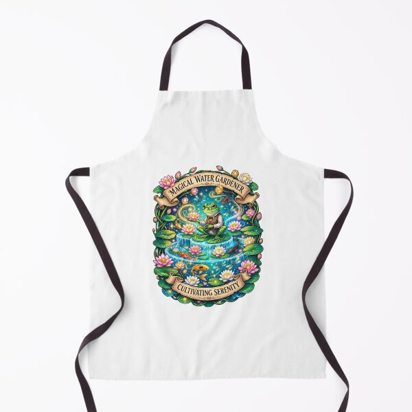 Item preview, Magical Water Gardener | Frog Pond Keeper | Water Lily Garden | Koi Pond | Cottagecore Nature | Enchanted Garden Illustration designed and sold by MrDev.