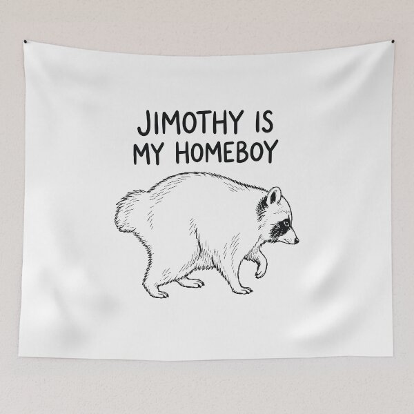 Item preview, Funny Jimothy Is My Homeboy Funny Raccoon Line Art Art designed and sold by elderberry.