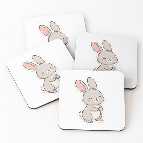 Item preview, Cute Kawaii Standing Grey Bunny Sticker | Anime Style Fluffy Rabbit Art | Gift for Animal Lovers designed and sold by Chipkooo.