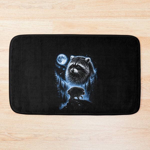 Item preview, Funny Moonlit Jimothy the Raccoon Forest Guardian Wildlife Night Art designed and sold by elderberry.
