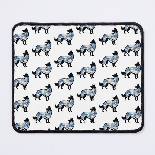 Item preview, Border Collie Double Exposure Winter Mountain Landscape Silhouette designed and sold by TheAnimalZ00.