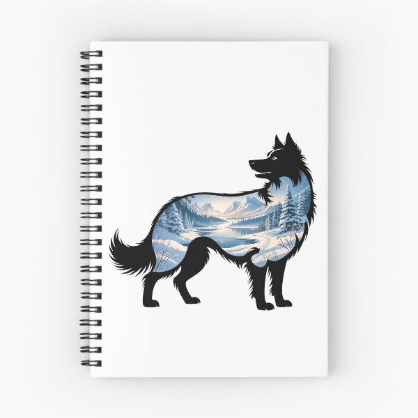 Item preview, Border Collie Double Exposure Winter Mountain Landscape Silhouette designed and sold by TheAnimalZ00.